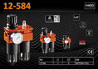 Фильтр-редуктор-маслораспылитель 1/2" для пневмоинструмента, NEO 12-584