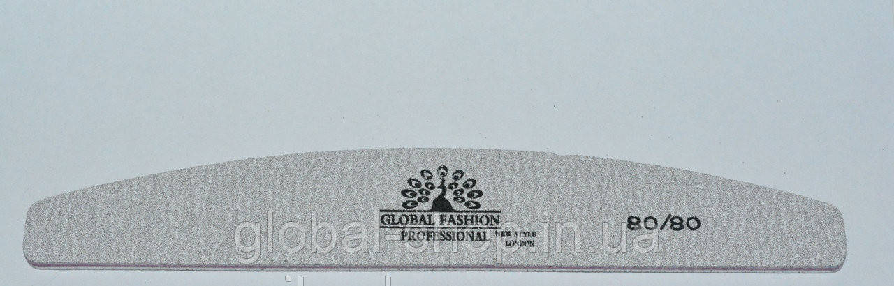 Пилочка для нігтів Global Fashion сіра 80/80