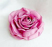 Брошь цветок из ткани ручной работы "Карминовая роза"