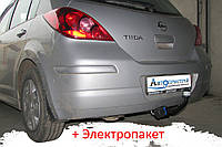 Фаркоп - Nissan Tiida (C11) Хэтчбек (2004-2014) съемный на 2 болтах