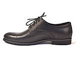 Дербі класичні чорні туфлі шкіряні чоловіче взуття великиго розміру Rosso Avangard Solder Uomo Grey Line BS, фото 3
