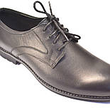 Дербі класичні чорні туфлі шкіряні чоловіче взуття великиго розміру Rosso Avangard Solder Uomo Grey Line BS, фото 9