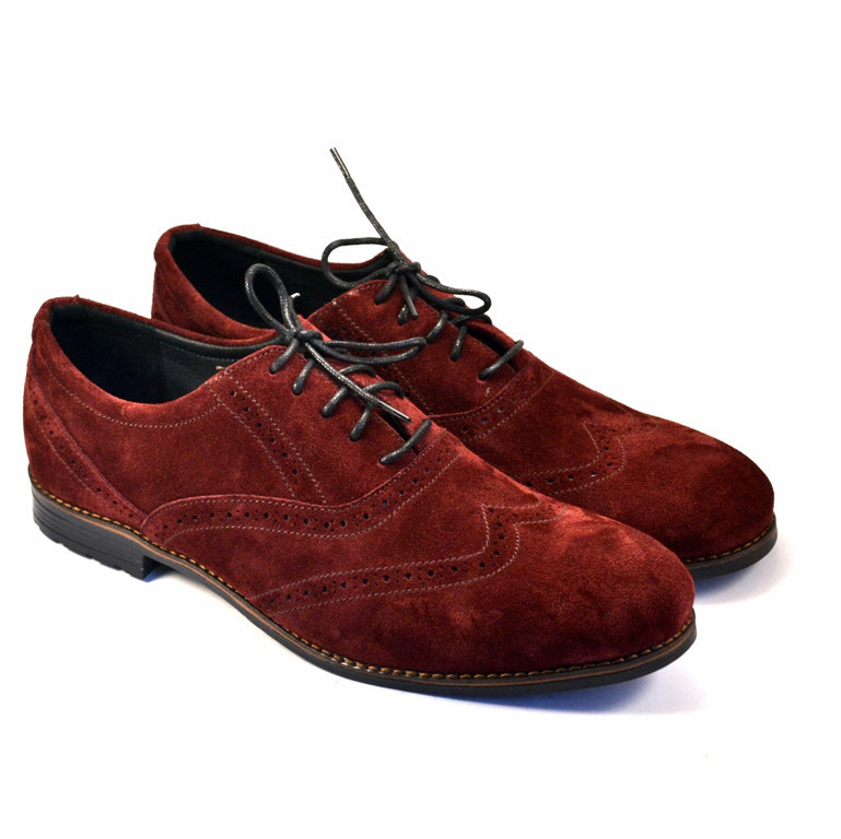 Чоловічі бордові туфлі замшеві взуття класична Rosso Avangard Felicite Marsala Vel колір марсала