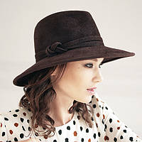 Фетровая женская шляпа из фетра мужского стиля поля 9 см