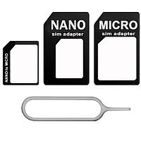 Адаптер переходник 3 в 1 nanoSIM/microSIM/SIM