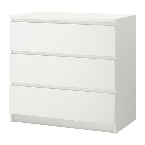 Комод IKEA MALM 3 шухляди білий 80х78 см 204.035.62