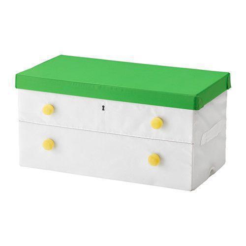 Коробка з кришкою IKEA FLYTTBAR зелений білий 603.288.44
