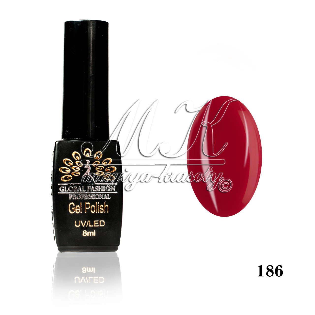 Гель-лак Global Fashion, Gel Polish 8ml 186