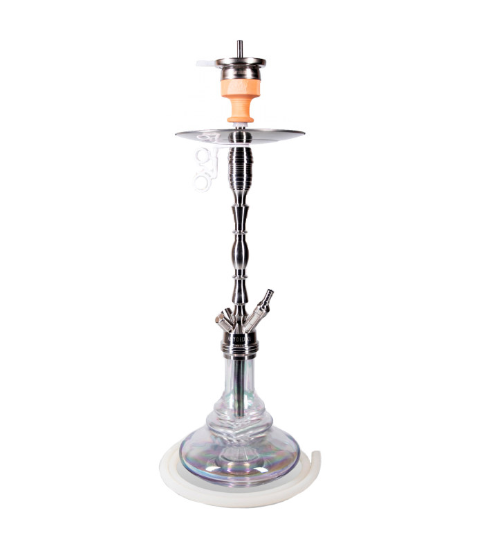 Кальян AMY Deluxe SS 07R Palm steel висота 79 см на 1 персону прозорий