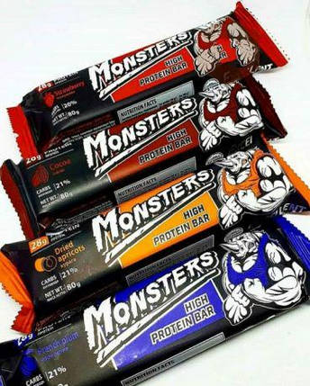 Протеїновий батончик Monsters High Protein Bar 80 g Слива, фото 2