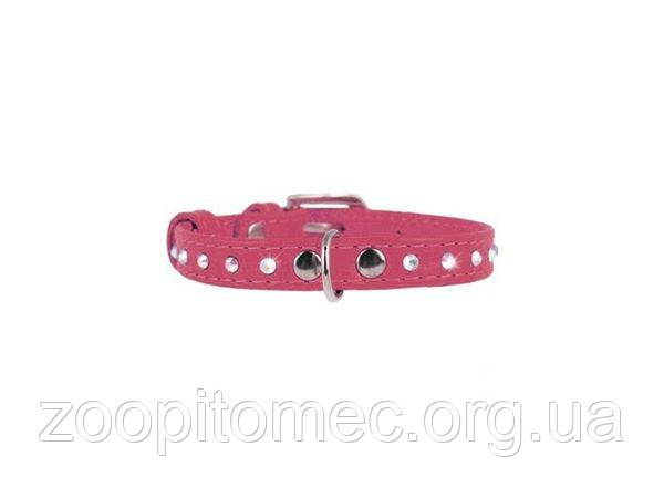 Нашийник Collar GLAMOUR з стразами 9 мм довжина 18-21 см рожевий, фото 1