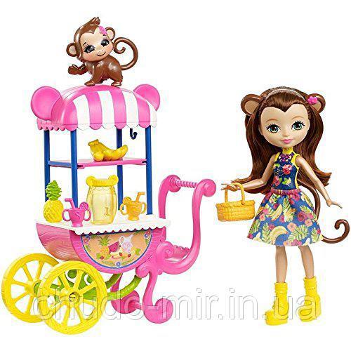 Лялька Енчантималс Ігровий набір Фруктовий кошик лялька Мері з мавпкою/Enchantimals Fruit Cart., фото 1