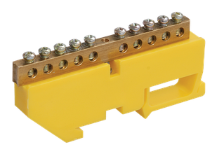 Шина PE "земля" на DIN-ізол ШНІ-8х12-18-Д-Ж IEK