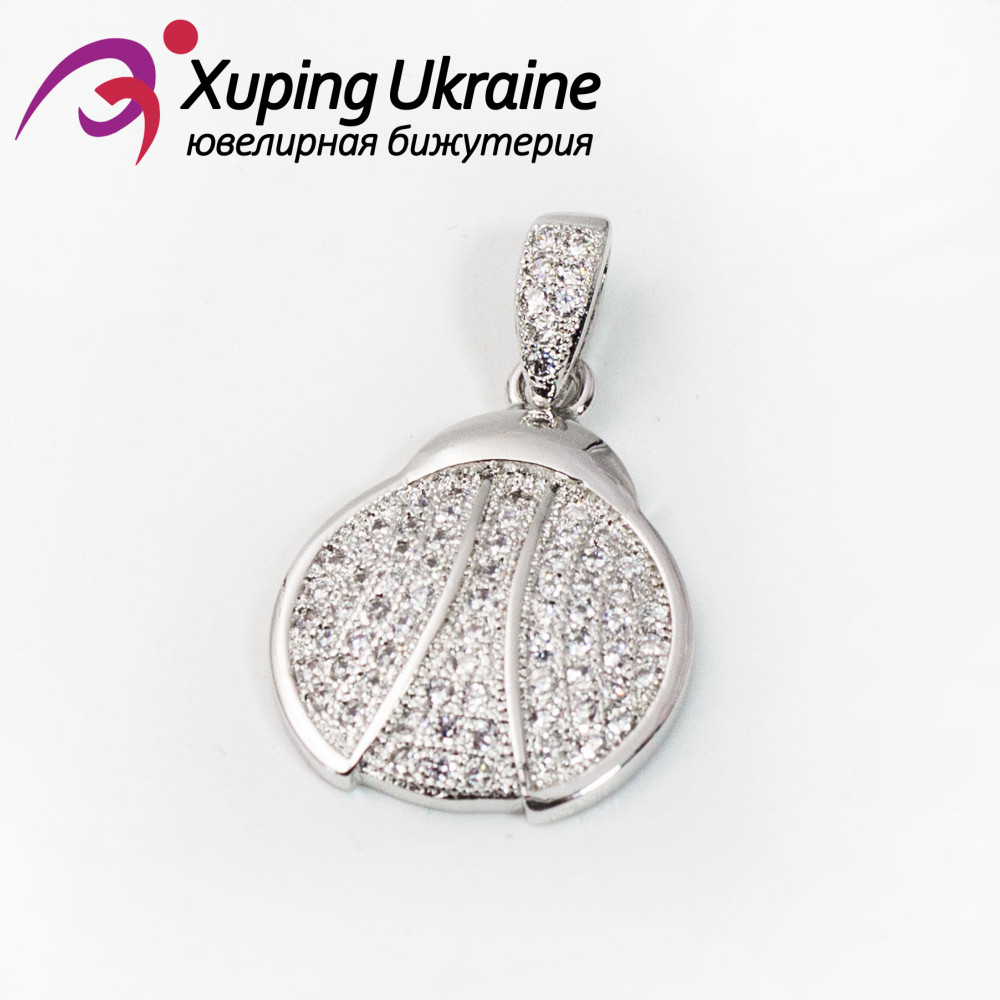 Підвіска Божа Корівка 2,5 см родиум