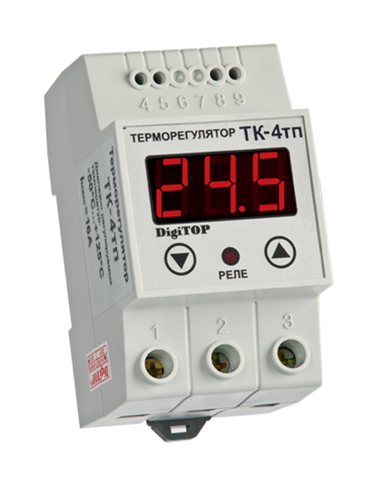Терморегулятор ТК-4T одноканальный на динрейку с датчиком DigiTOP