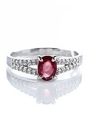 Каблучка срібна з рубіном Т-8020-м