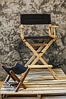 Стілець для візажиста, складаний, дерев'яний, стілець режисера, чорний з натуральним кольором дерева, фото 6