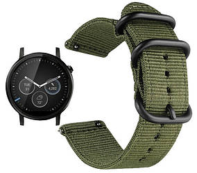 Нейлоновий ремінець Primo Traveller для годинника Motorola Moto 360 2nd gen (46mm) - Army Green