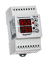 Терморегулятор TK-5  двоканальний на динрейку з датчиком DigiTOP