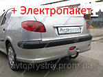 Фаркоп - Peugeot 206 Седан, Хетчбек, Кабріолет (2006--) з'ємний на 2 болтах