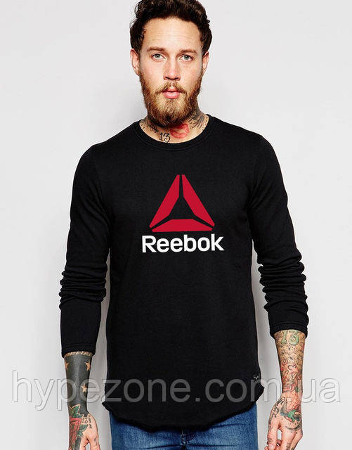 Світшот чорний REEBOK ( Рібок ) ( велике лого )