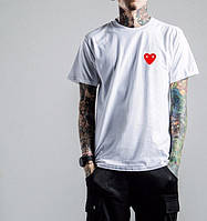 Футболка Comme des Garcons play red | Футболка CDG з логотипом Ком Гарсонз