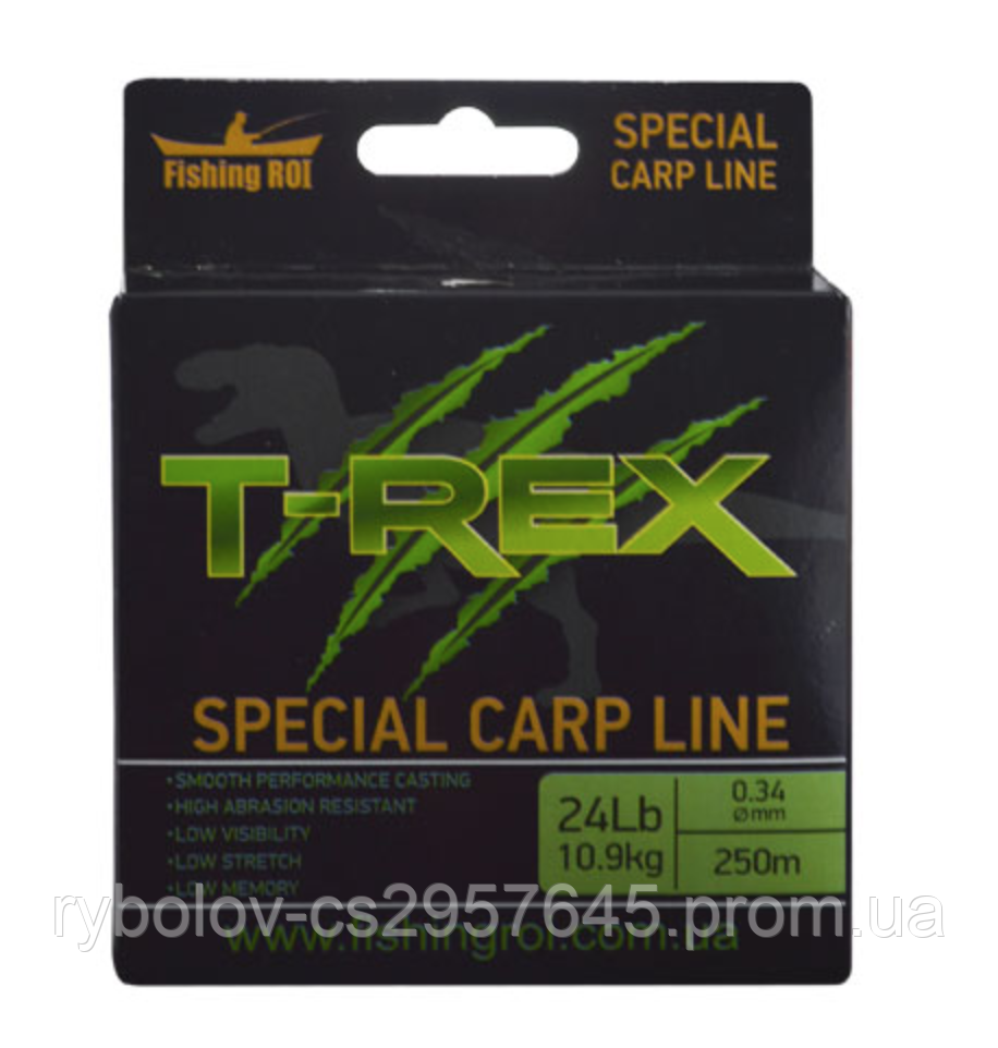 Волосінь Fishing ROI T-REX Special Carp Line 0.30 mm 300 m 8.9kg (зелена)