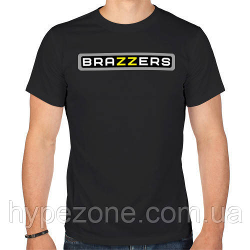 Футболка Brazzers чорна з логотипом, унісекс (чоловіча,жіноча,дитяча)