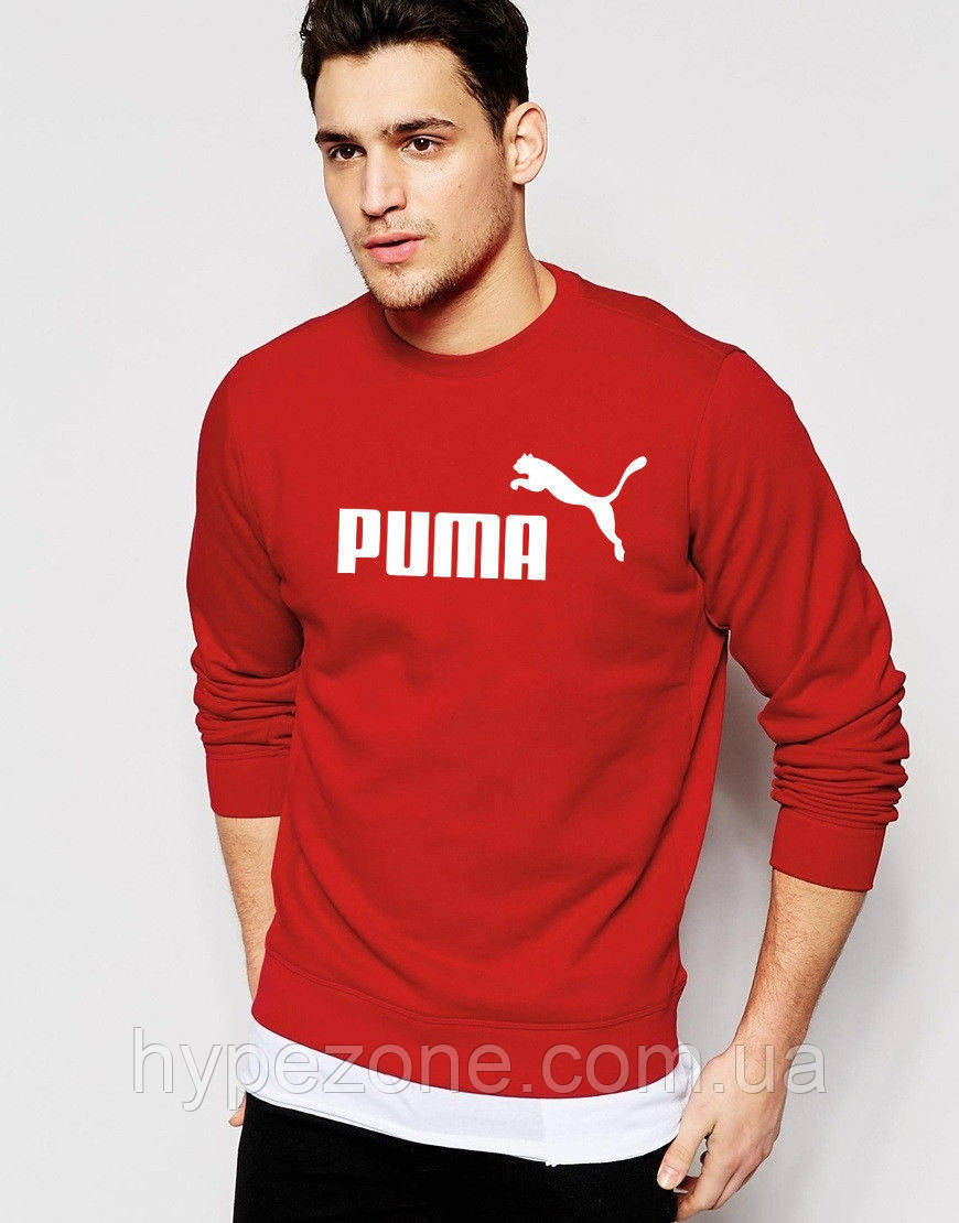 Світшот червоний PUMA ( Пума ) ( біле лого )