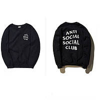 Світшот Чоловічий ASSC Чорний Anti Social social club Кофта АССК У стилі Анти Соціал Клаб Толстовка Реглан