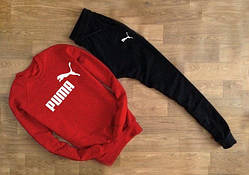 Чоловічий спортивний костюм Puma червоний світшот позначка+ім'я