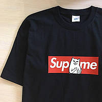Футболка Supreme collab RipNDip | Футболка Супрім | Фотки реальні. Гарантуємо якість. Поспіши, є всі розміри В