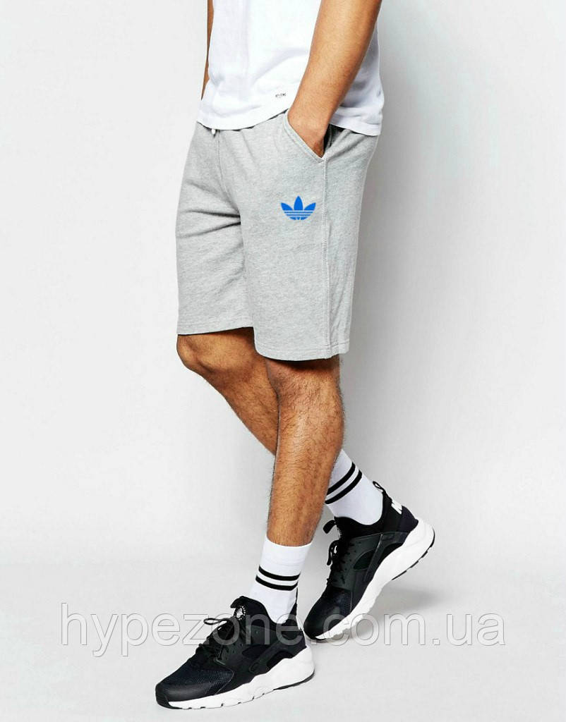 Шорти Adidas ( Адідас ) сірі трикотажні синій квітка