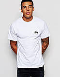 Чоловіча футболка Stussy logo трикотажна Спортивна футболка Стуса Стасі біла, фото 4