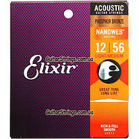 Струни Elixir 16077 Nanoweb Phosphor Bronze Light-Medium 12-56