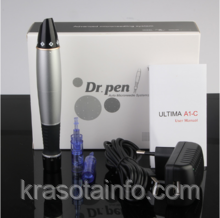Дермаштамп Dr. pen А1-З професійний, від мережі, вихід голки 0,25 мм - 3,00 мм, 6-ти швидкісний + концентрат