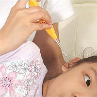 Пристрій для чищення вух ухочистка з підсвічуванням з одного насадкою