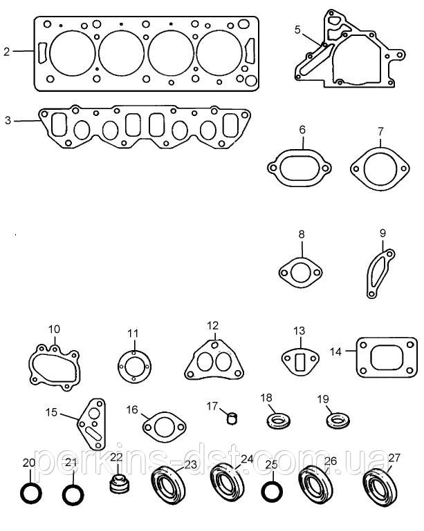 U5LC0015 Верхній комплект прокладок Perkins 504 Prima 