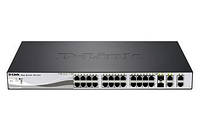 Комутатор D-Link DES-1210-28P 24port 10/100 PoE, 2x1GE, 2x1GE/SFP, WebSmart