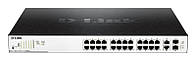 Комутатор D-Link DGS-1100-26MPP 24x1GE w/PoE, 21-24порт UPoE (70Вт/порт), PoE 518Вт, EasySmart