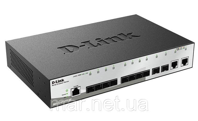 Комутатор D-Link DGS-1210-12TS/ME 10xSFP(1G), 2x1GE