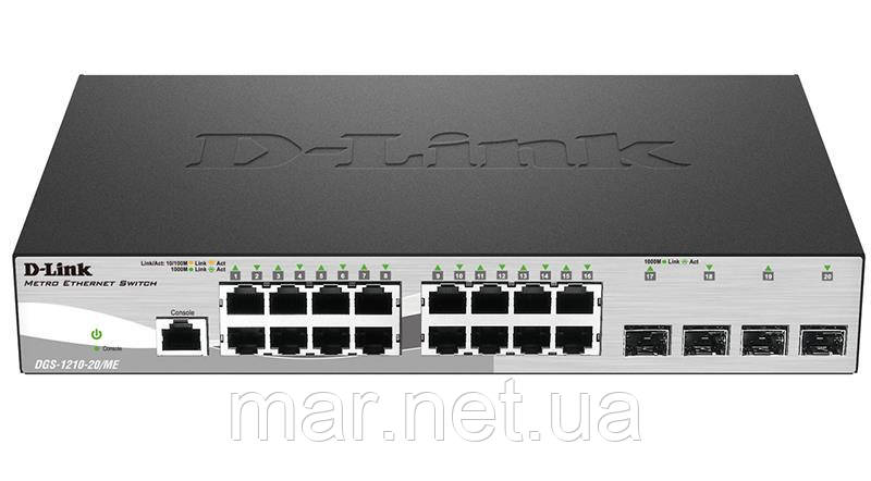 Комутатор D-Link DGS-1210-20/ME/A 16x1GE, 4xSFP, WebSmart