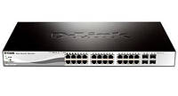 Комутатор D-Link DGS-1210-28P 24port 1GE PoE, 4x1GE/SFP, WebSmart