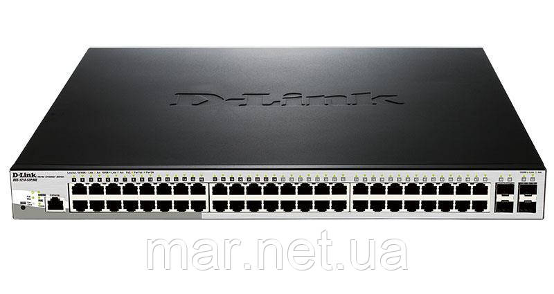 Комутатор D-Link DGS-1210-52P/ME 24x 1GE з PoE, 24x1GE, 4x1000BaseX SFP L2 Керований