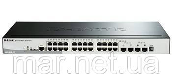 Комутатор D-Link DGS-1510-28P 24x1G PoE, 2xSFP, 2xSFP+ 10G, SmartPro