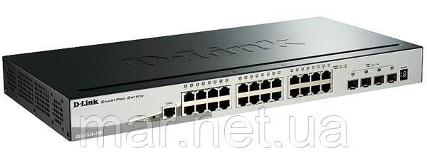 Комутатор D-Link DGS-1510-28X 24x1GE, 4xSFP+, стекові, SmartPro