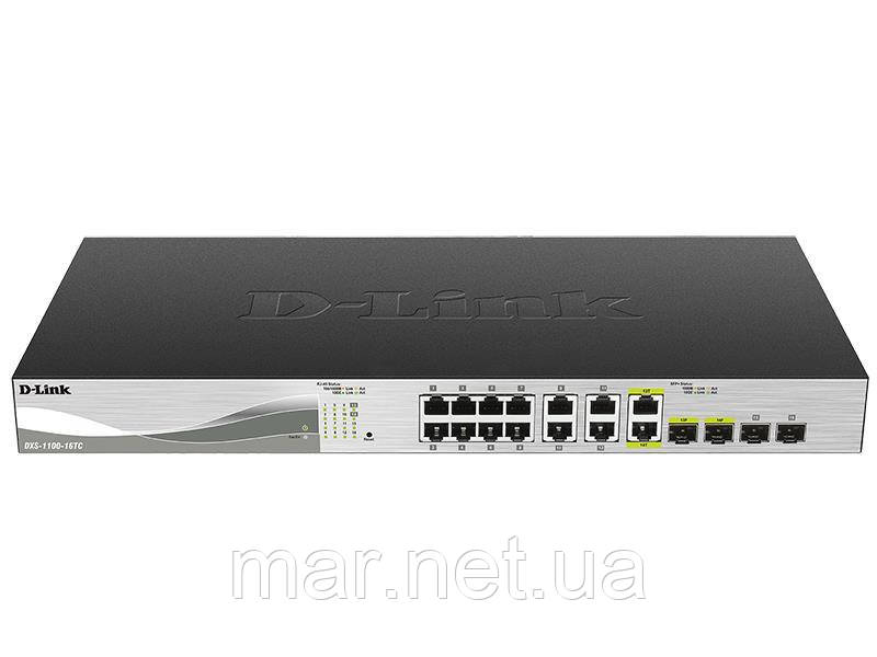 Комутатор D-Link DXS-1100-16TC 12x10GBaseT, 2x10GBaseT/SFP+ Combo, EasySmart
