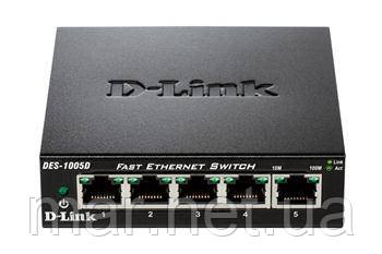 Комутатор D-Link DES-1005D 5port 10/100BaseTX, Metal Case