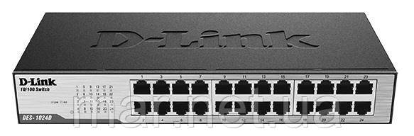 Комутатор D-Link DES-1024D 24port 10/100BaseTX, Metal Case