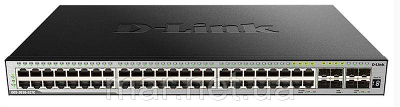 Комутатор D-Link DGS-3630-52TC 44x1GE, 4x1GE/SFP, 4x10G SFP+, L3